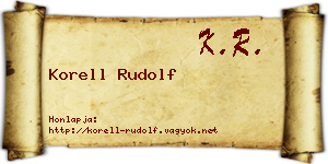 Korell Rudolf névjegykártya